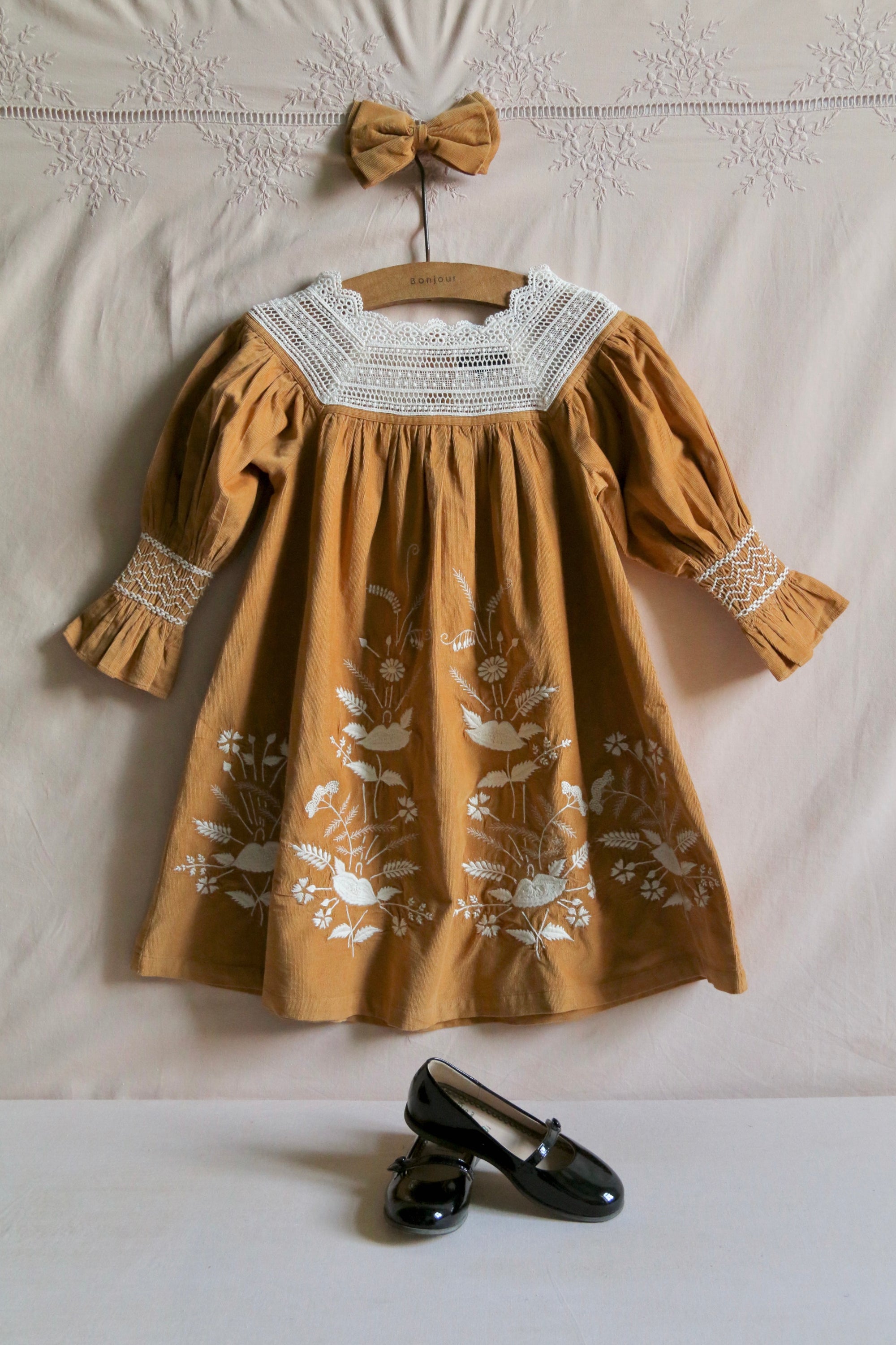 BONJOUR DIARY DRESS W/ HAIRCLIP / CURRY