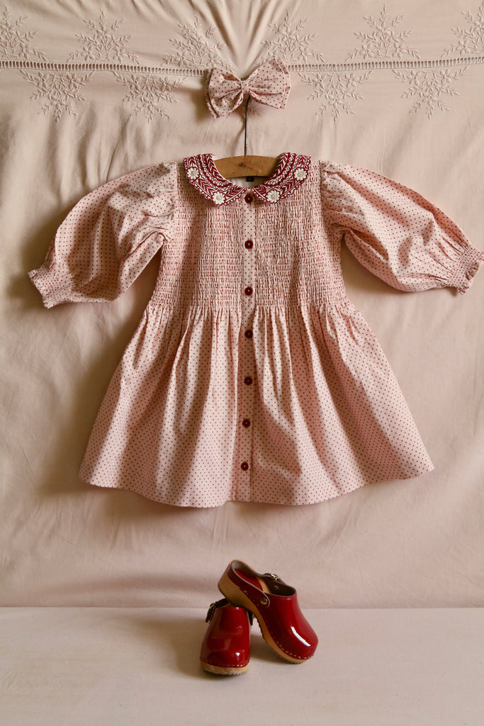 トップス Bonjour Diary TUNIQUE BLOUSE 8Y BONJOUR DIARY TUNIQUE W/ HAIR CLIP / RED DOT PINK - Milk + Bots