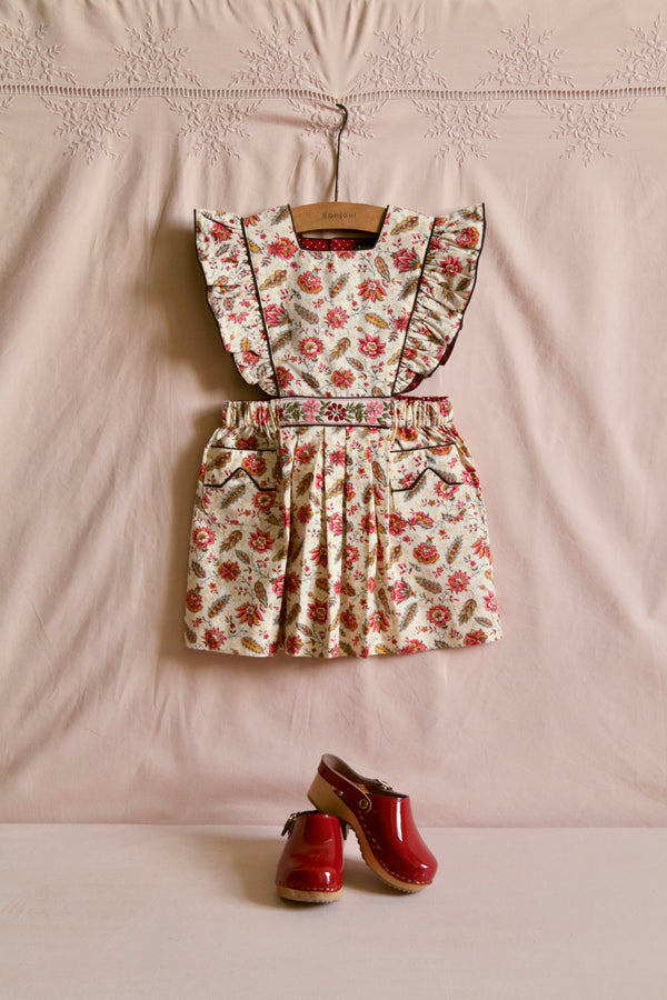 ワンピース Bonjour NEW APRON DRESS 6Y New Apron Dress in Ivory Denim by Bonjour - Petite Belle | UK Stockist