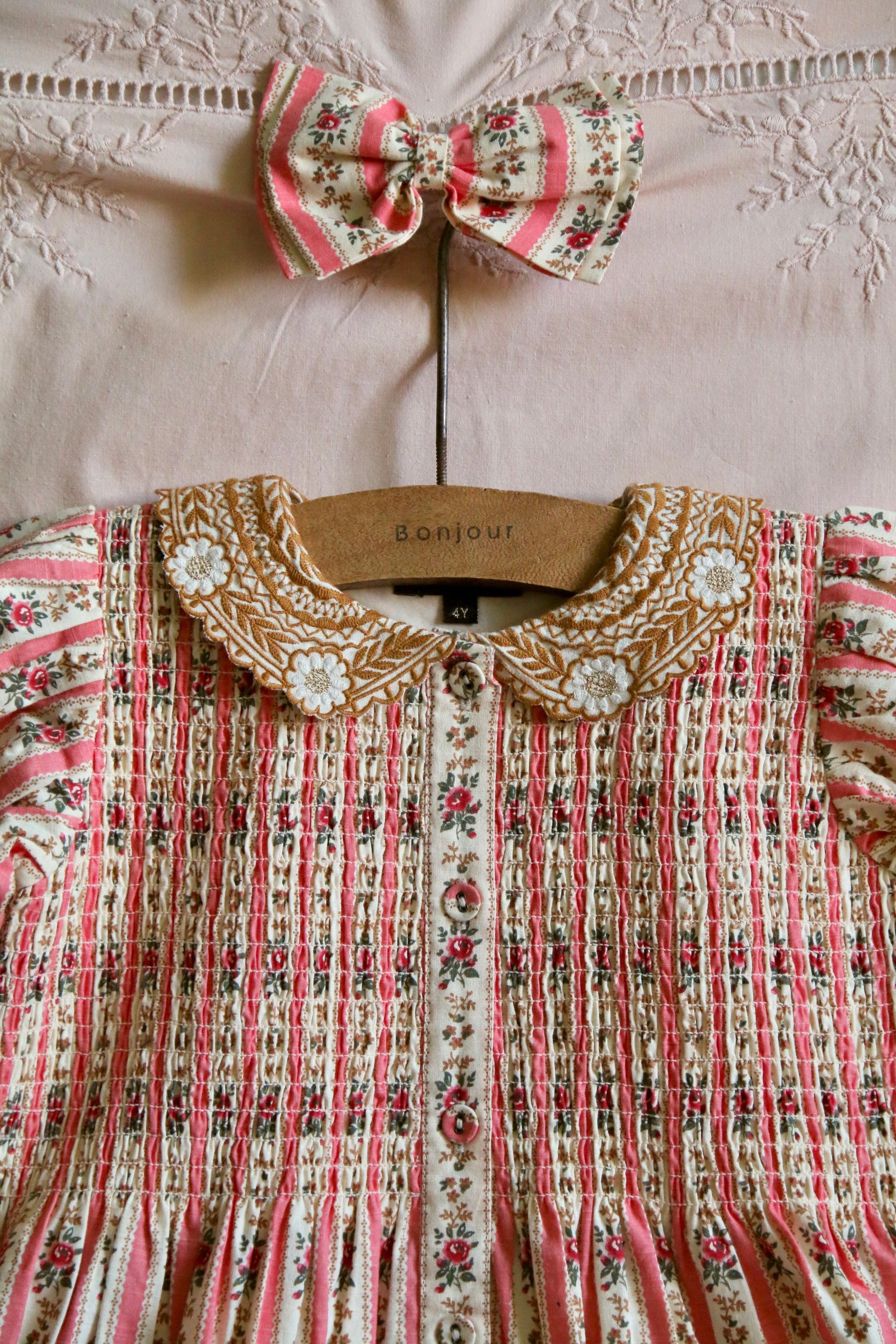 BONJOUR DIARY TUNIQUE W/ HAIRCLIP / TAPESTRY PINK STRIPE