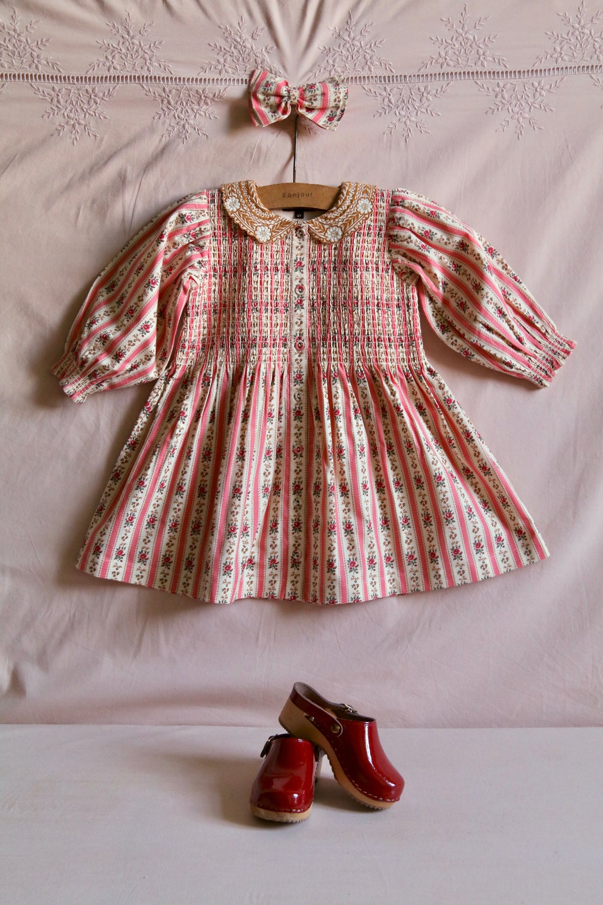 BONJOUR DIARY TUNIQUE W/ HAIRCLIP / TAPESTRY PINK STRIPE