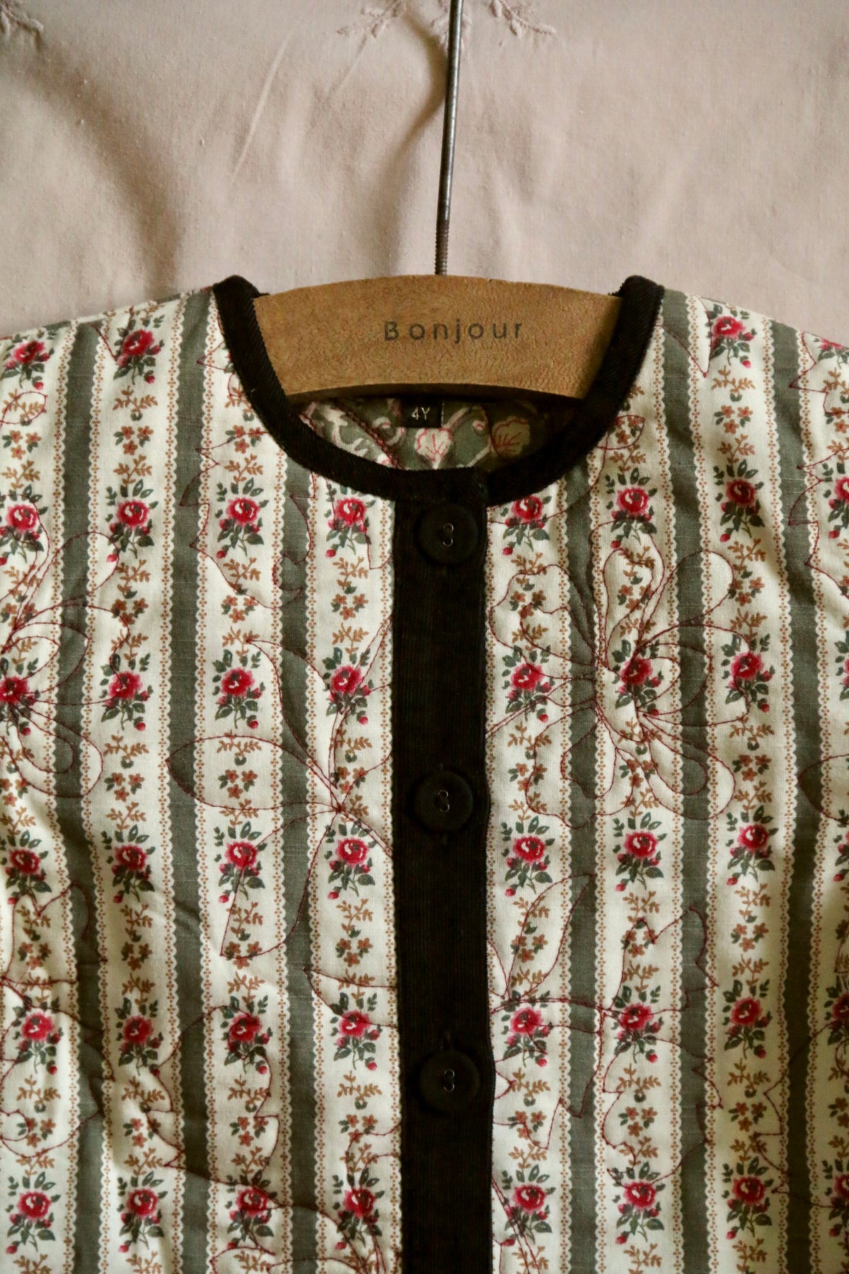 BONJOUR DIARY COAT DRESS + SCARF / KHAKI STRIPE TAPESTRY