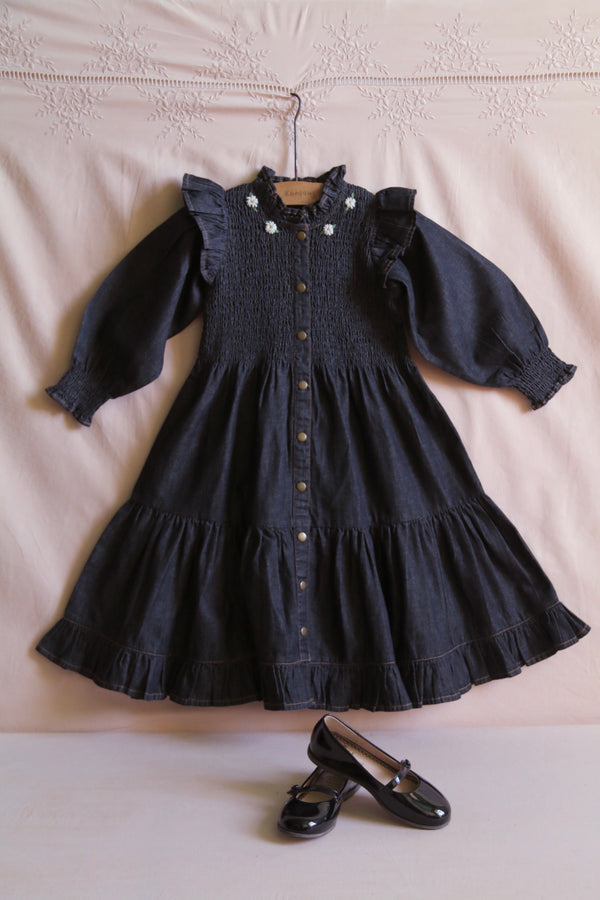 BONJOUR DIARY IBIZA DRESS / BLACK DENIM - Milk + Bots