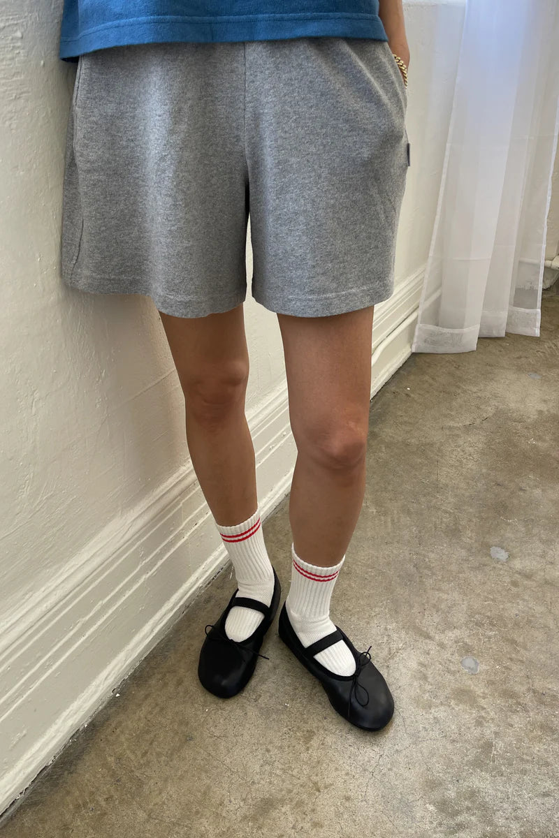 LE BON SHOPPE FLARED BASKETBALL SHORTS / HEATHER GREY