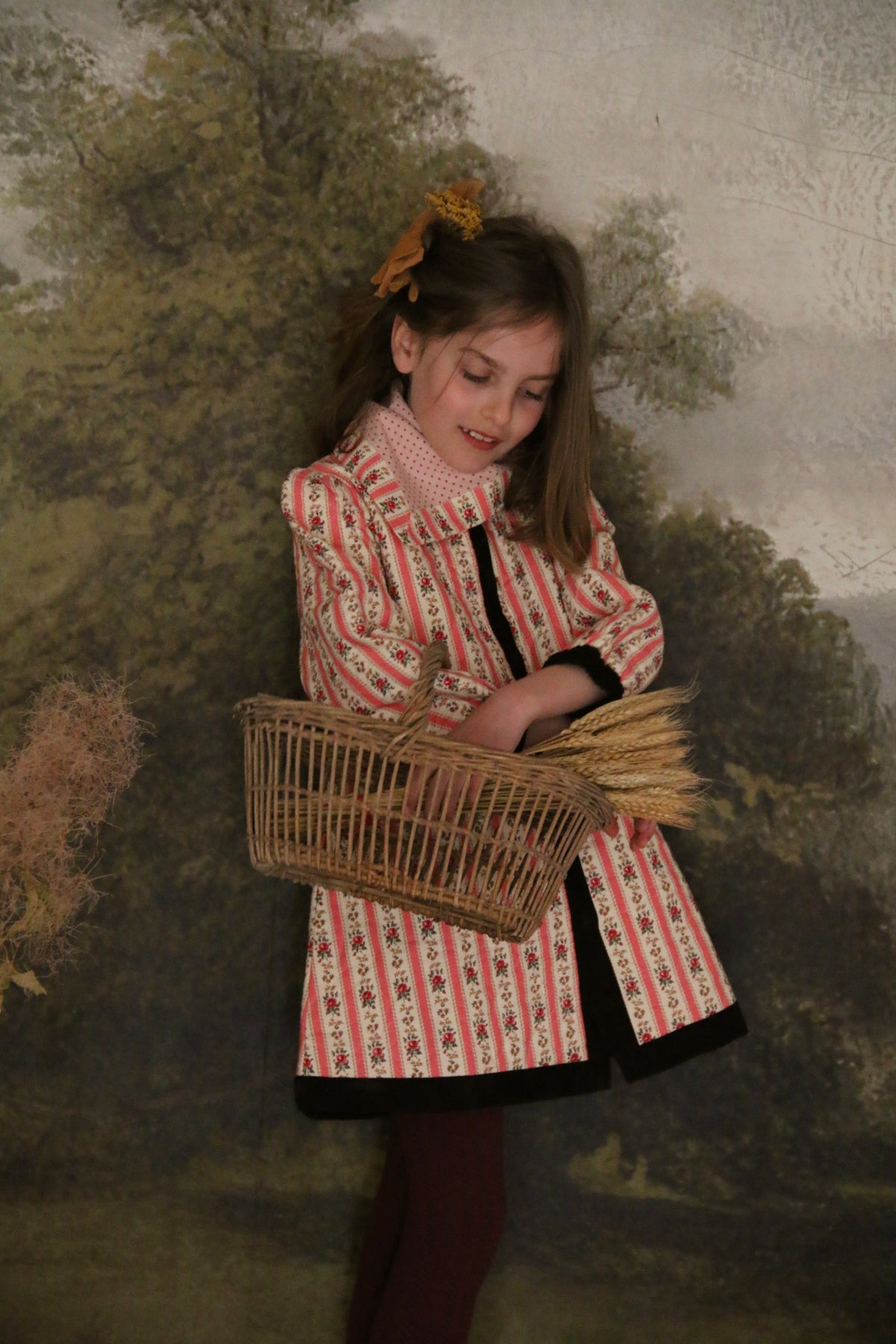 BONJOUR DIARY COAT DRESS + SCARF / PINK STRIPE TAPESTRY