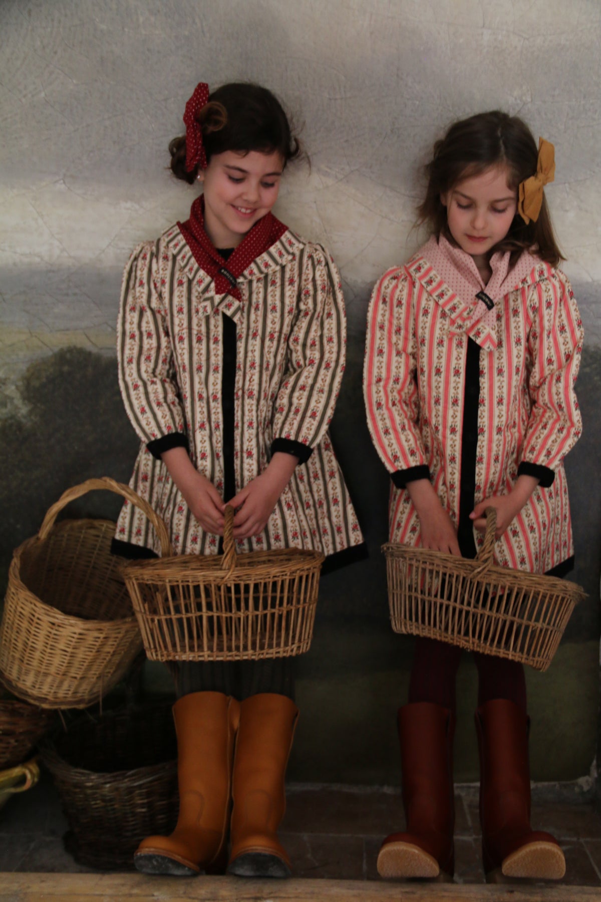 BONJOUR DIARY COAT DRESS + SCARF / PINK STRIPE TAPESTRY