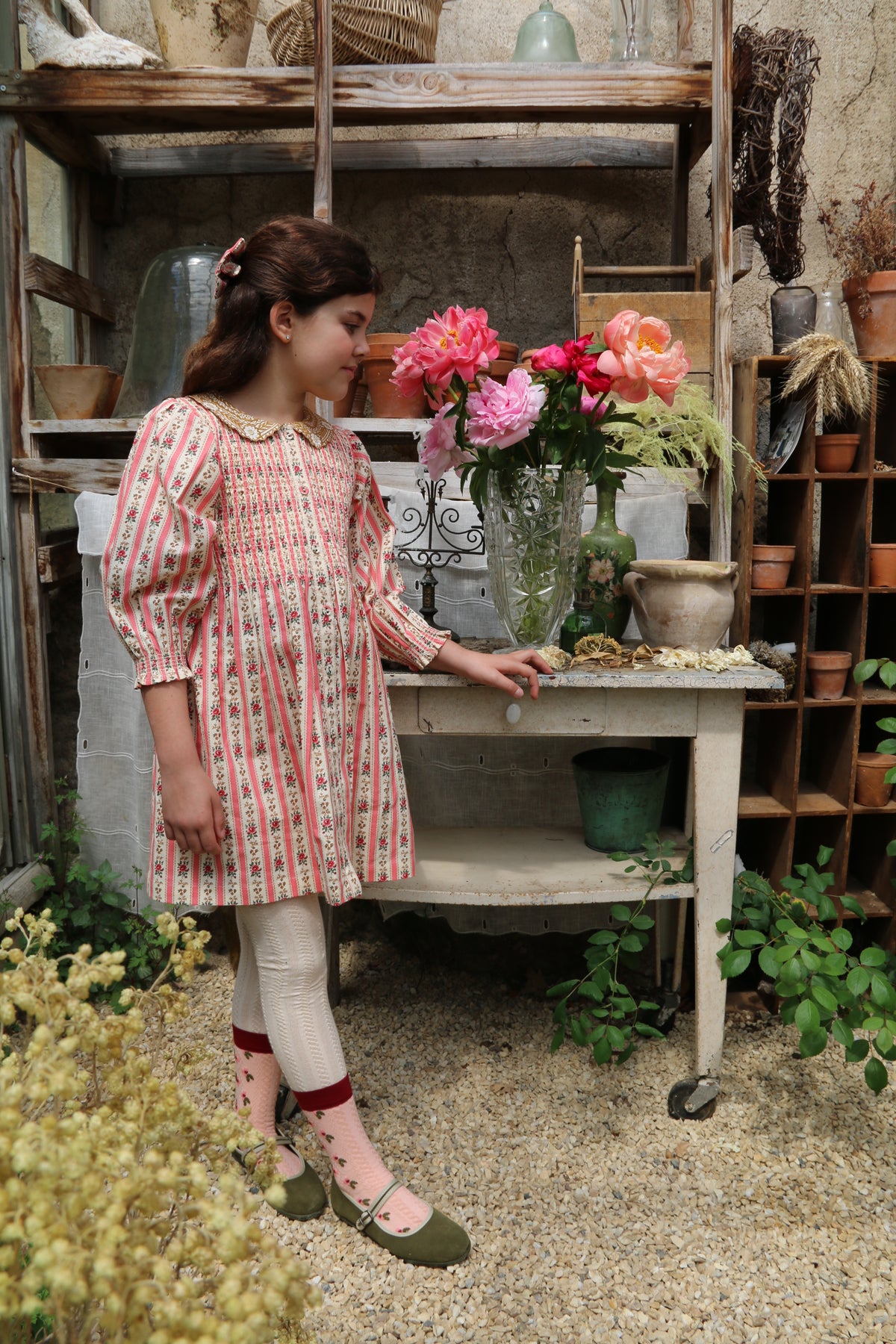 BONJOUR DIARY TUNIQUE W/ HAIRCLIP / TAPESTRY PINK STRIPE