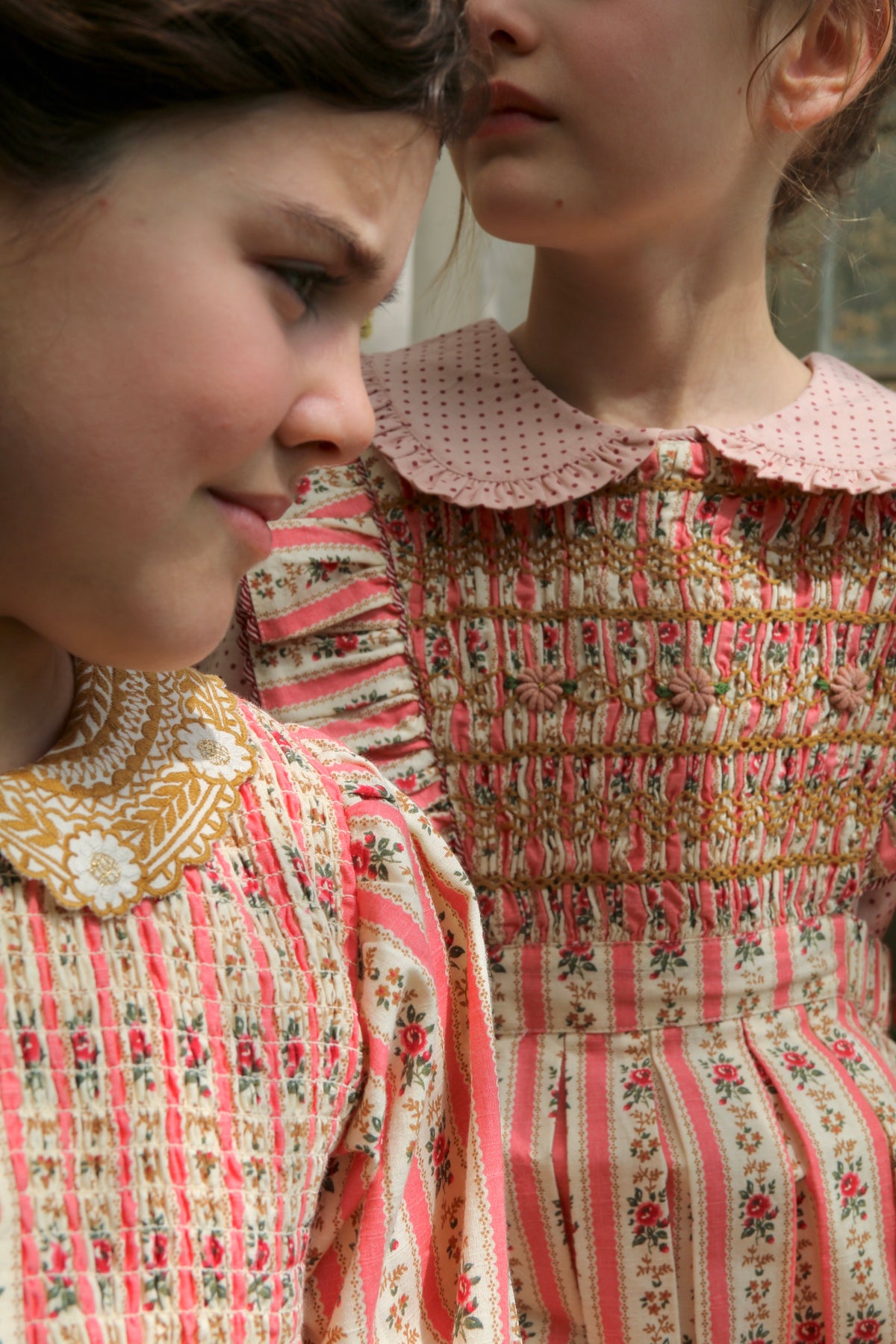 BONJOUR DIARY APRON DRESS / TAPESTRY PINK STRIPE