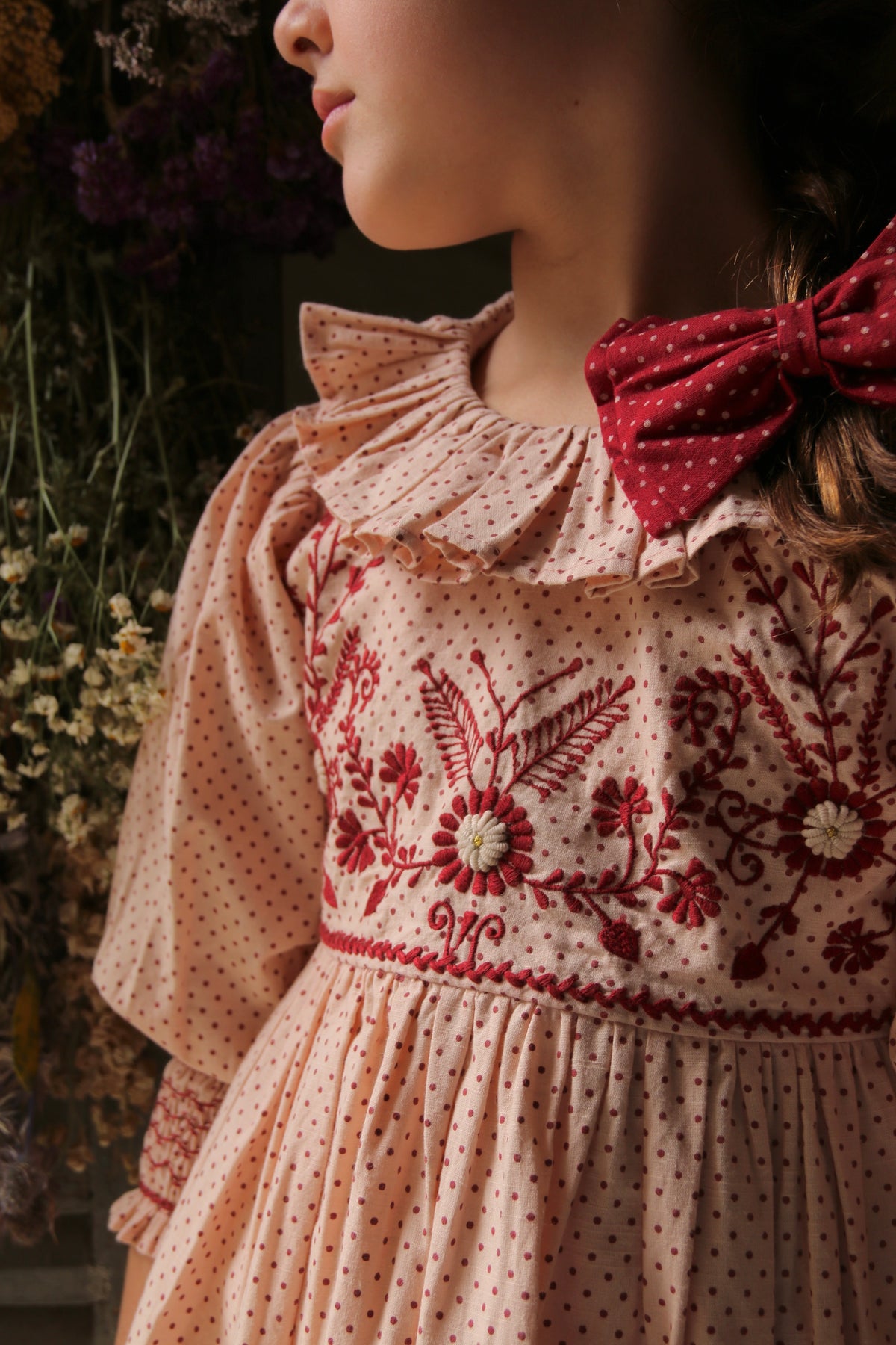 BONJOUR DIARY Tunic DRESS / Iris pink polka dots