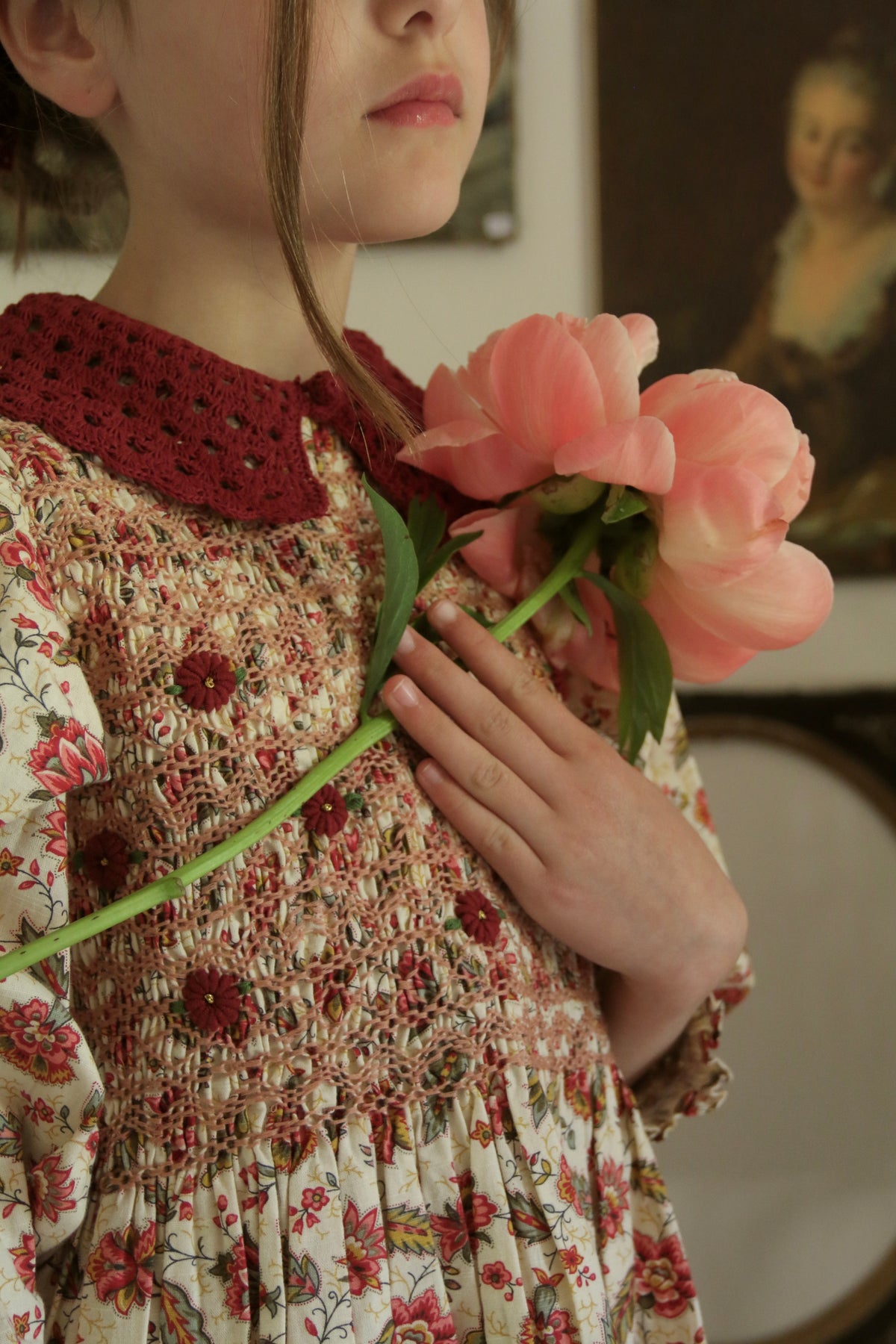 BONJOUR DIARY HANDSMOCK BLOUSE / ALINE PRINT