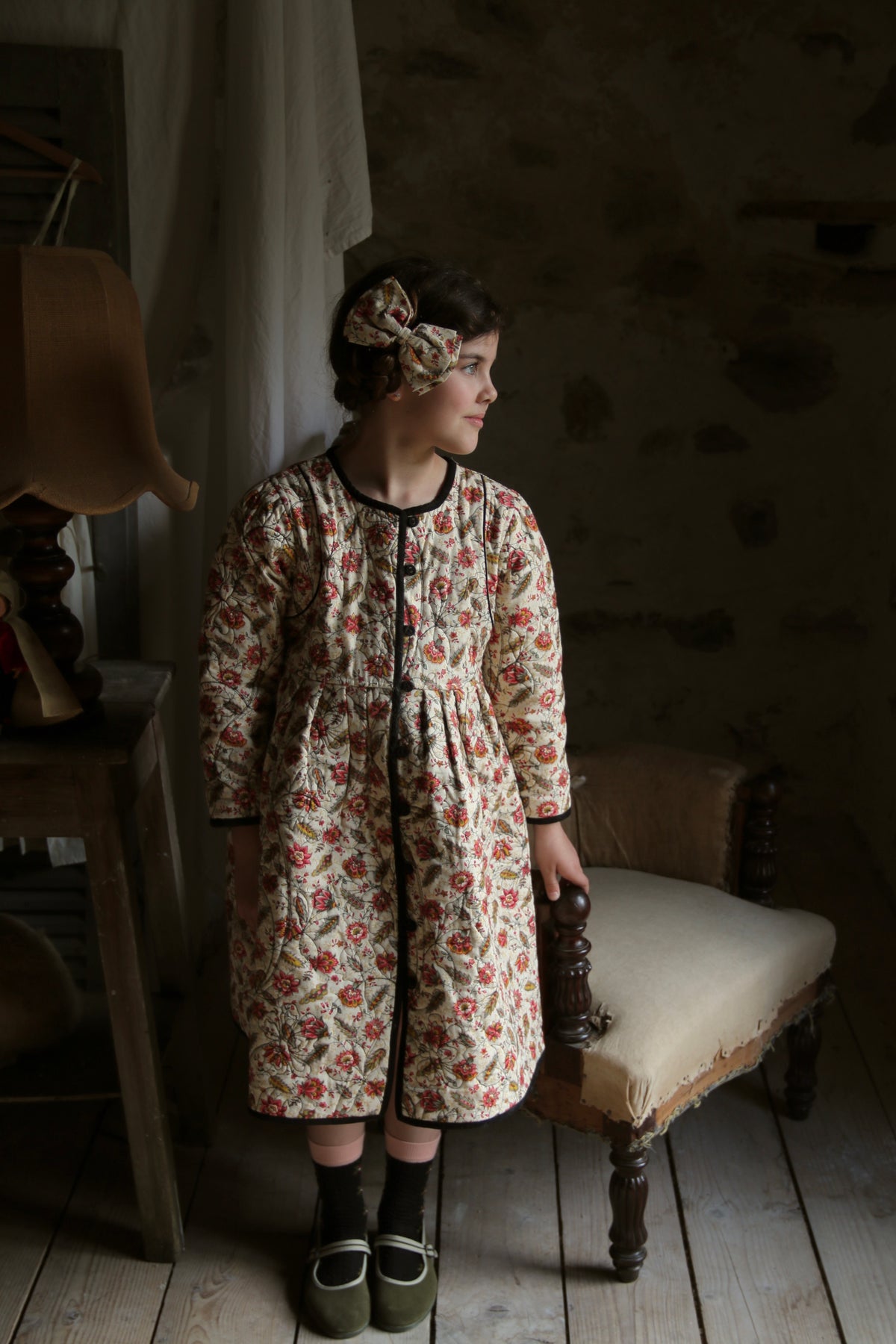 BONJOUR DIARY REVERSIBLE DRESS COAT / ALINE PRINT