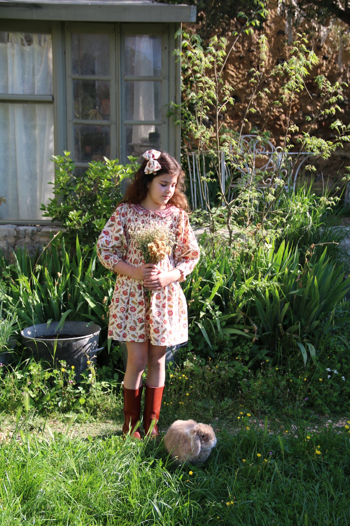 BONJOUR DIARY TUNIQUE W/ HAIRCLIP / ALINE PRINT