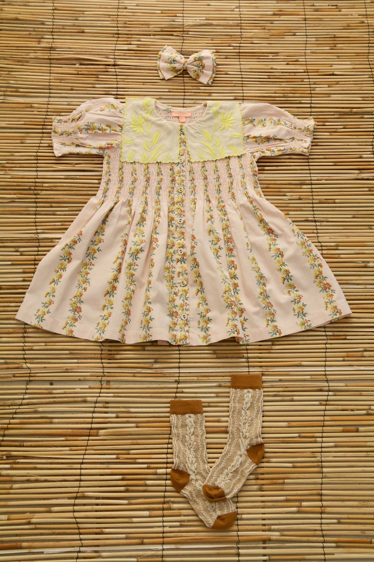 BONJOUR DIARY TUNIC + BOW HAIR PIN / FLOWER GARLAND