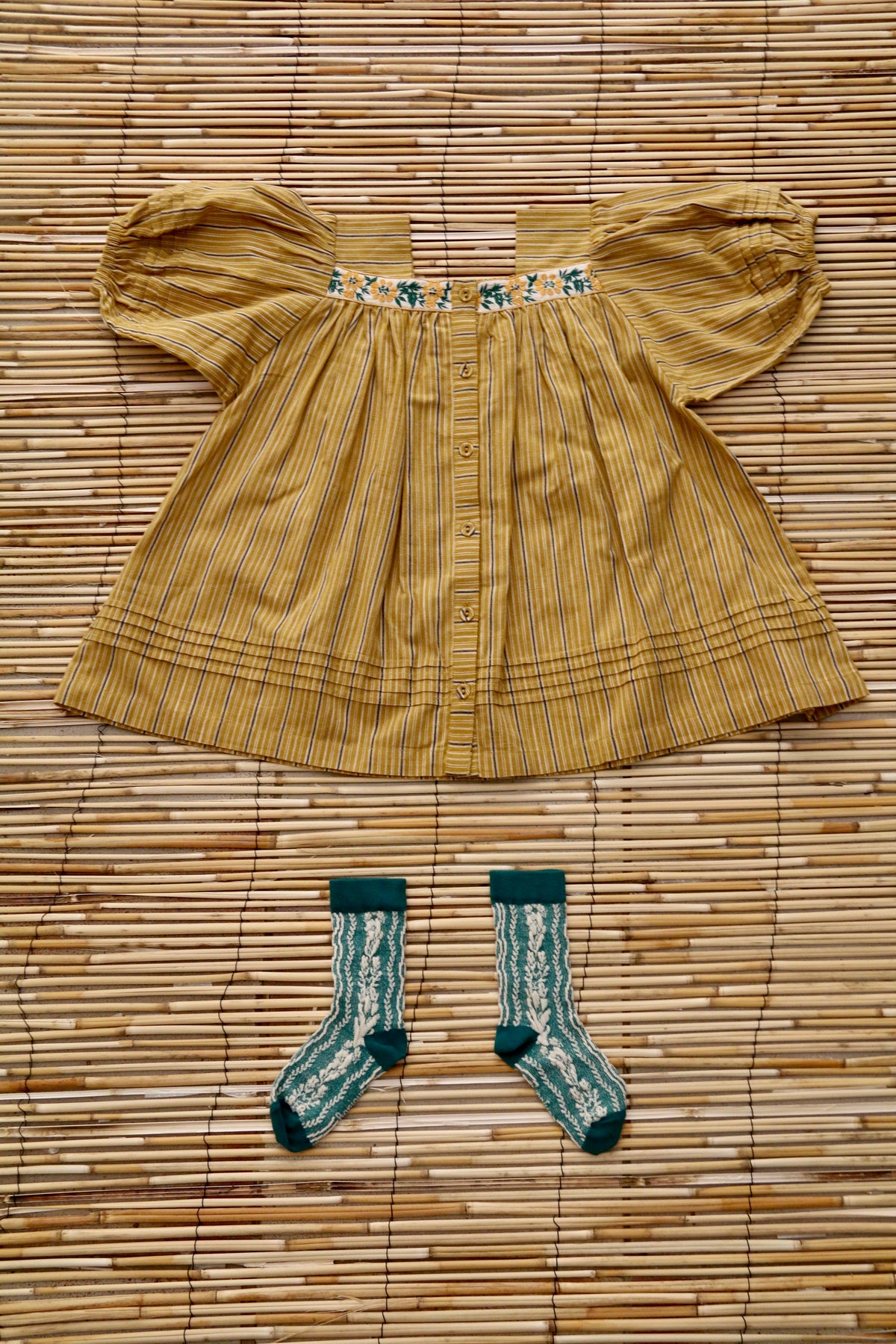 BONJOUR DIARY LONG BLOUSE STRIPED TRANSAT CURRY