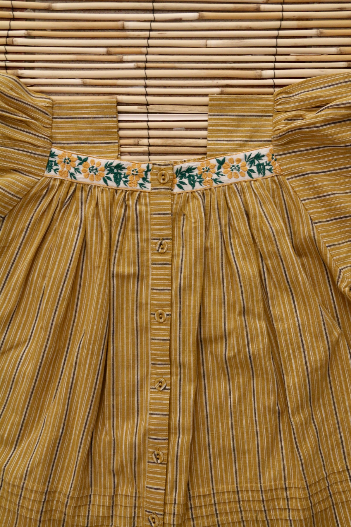 BONJOUR DIARY LONG BLOUSE STRIPED TRANSAT CURRY