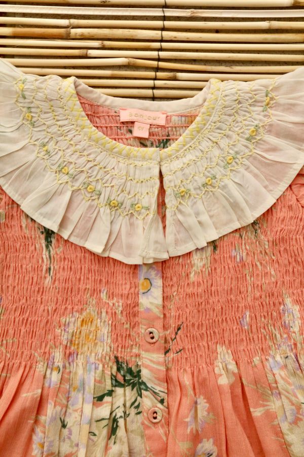 BONJOUR DIARY TUNIC DRESS + BOW / Marguerite - Milk + Bots