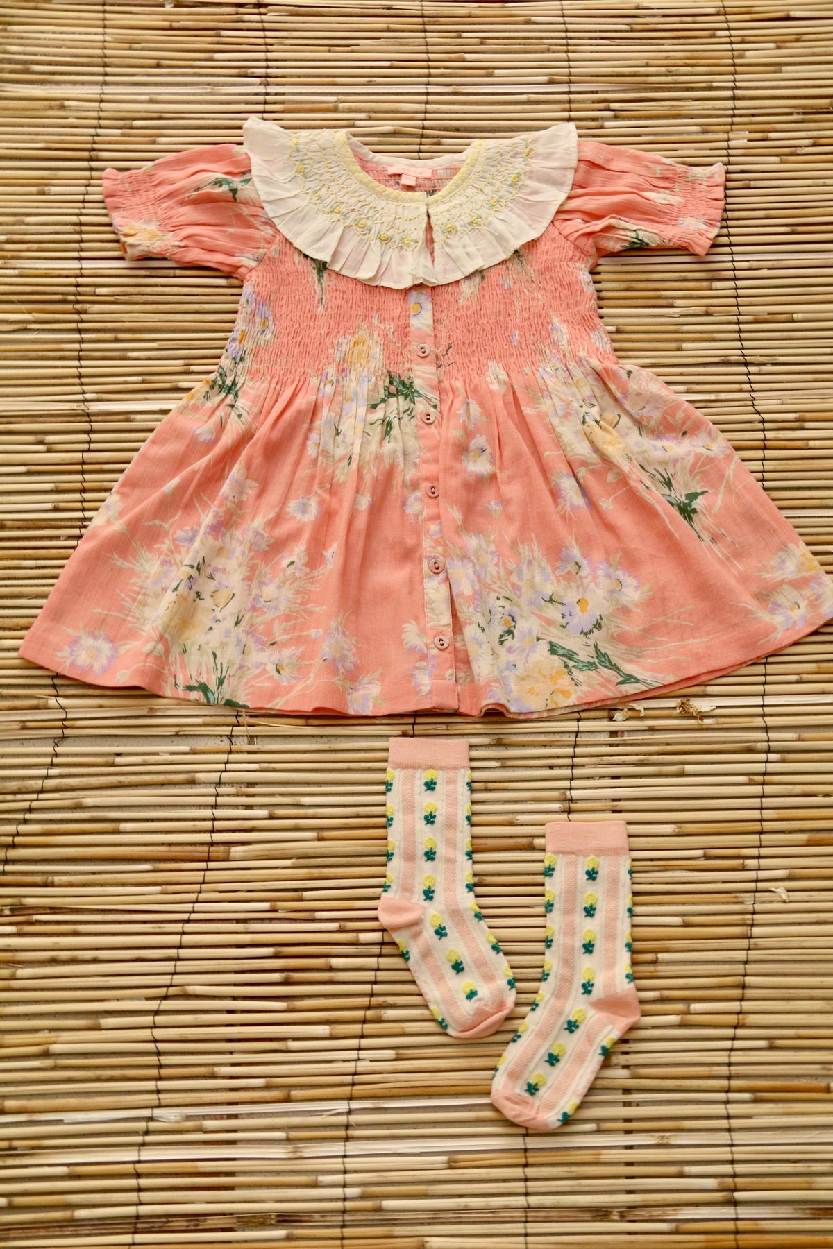 BONJOUR DIARY DAISY PRINT TUNIC DRESS + BOW