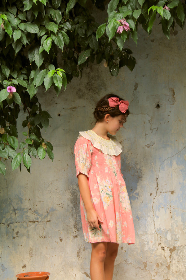BONJOUR DIARY TUNIC DRESS + BOW / Marguerite - Milk + Bots