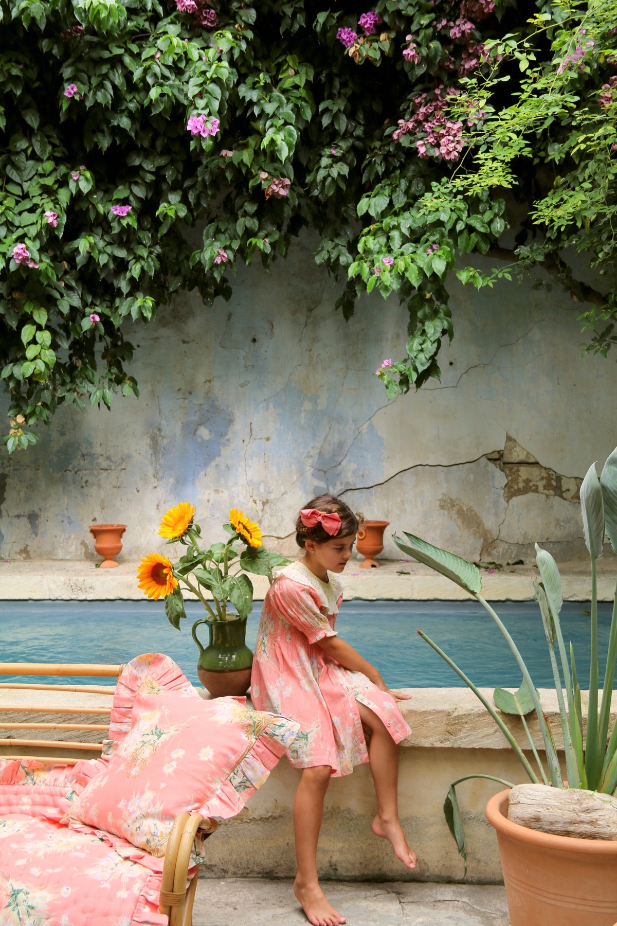 BONJOUR DIARY DAISY PRINT TUNIC DRESS + BOW