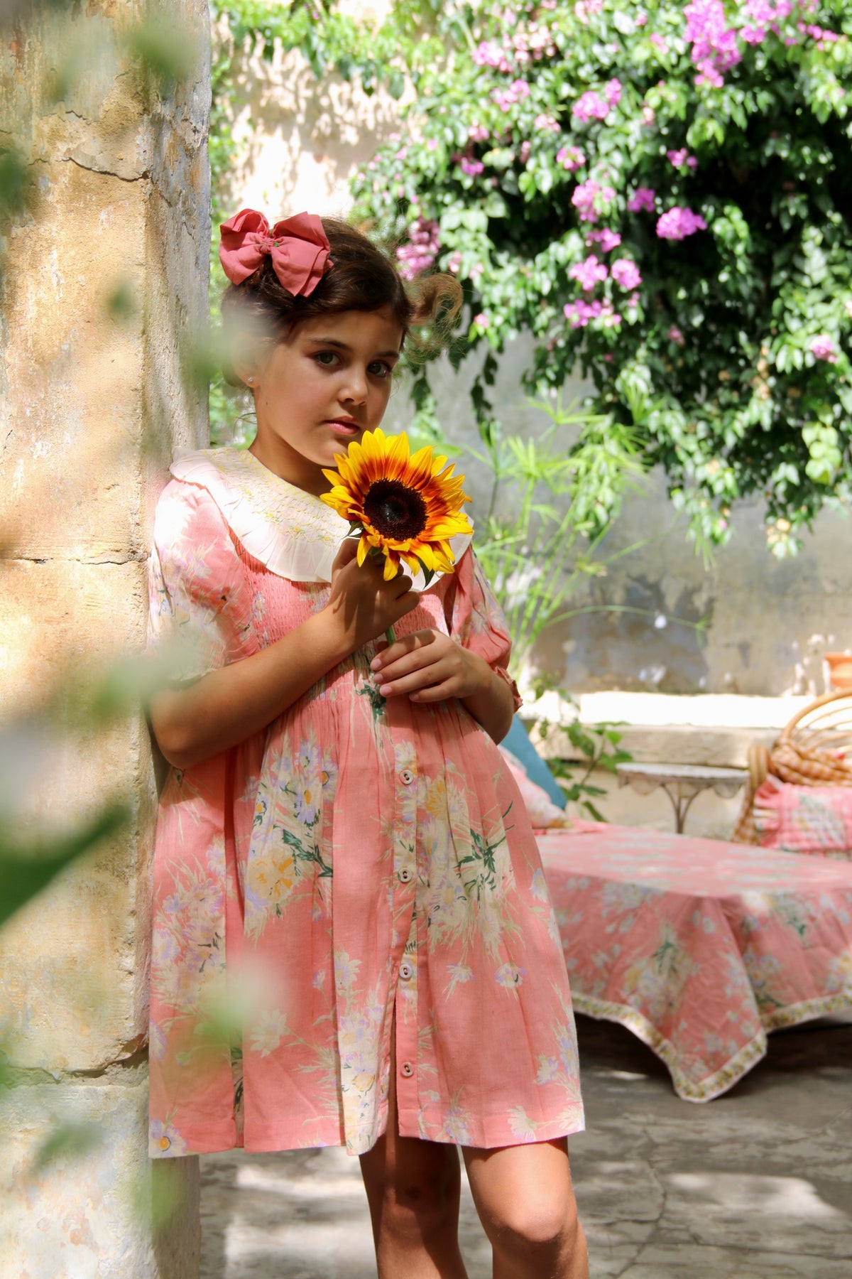 BONJOUR DIARY DAISY PRINT TUNIC DRESS + BOW