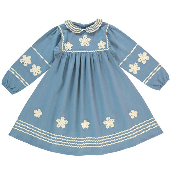 BEBE ORGANIC INGA DRESS / BLUE ZIGZAG DREAM