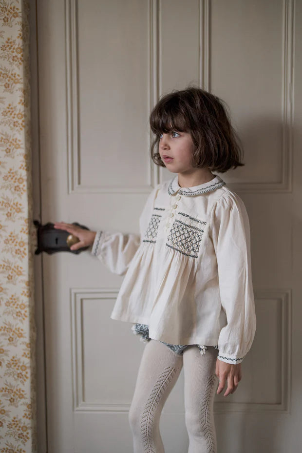 LITTLE COTTON CLOTHES GRACIE SMOCKED BLOUSE