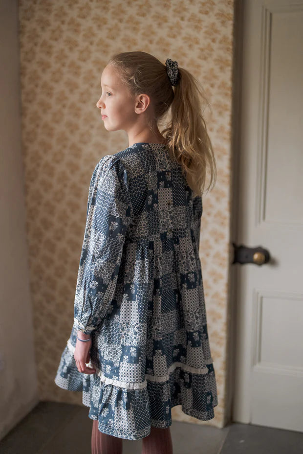 LITTLE COTTON CLOTHES FLORRIE DRESS / PATCHWORK PRINT FLORAL