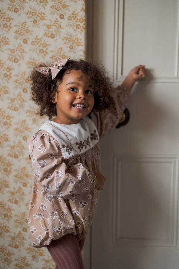 (新品未使用)little cotton clothes 18-24months LITTLE COTTON CLOTHES ELIZA Romper / HOLLYHOCK FLORAL - Milk
