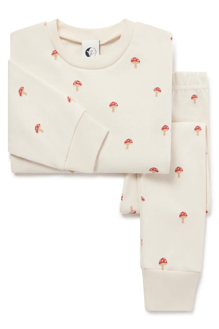 SLEEPY DOE KIDS CLASSIC PAJAMA SET / MUSHROOM