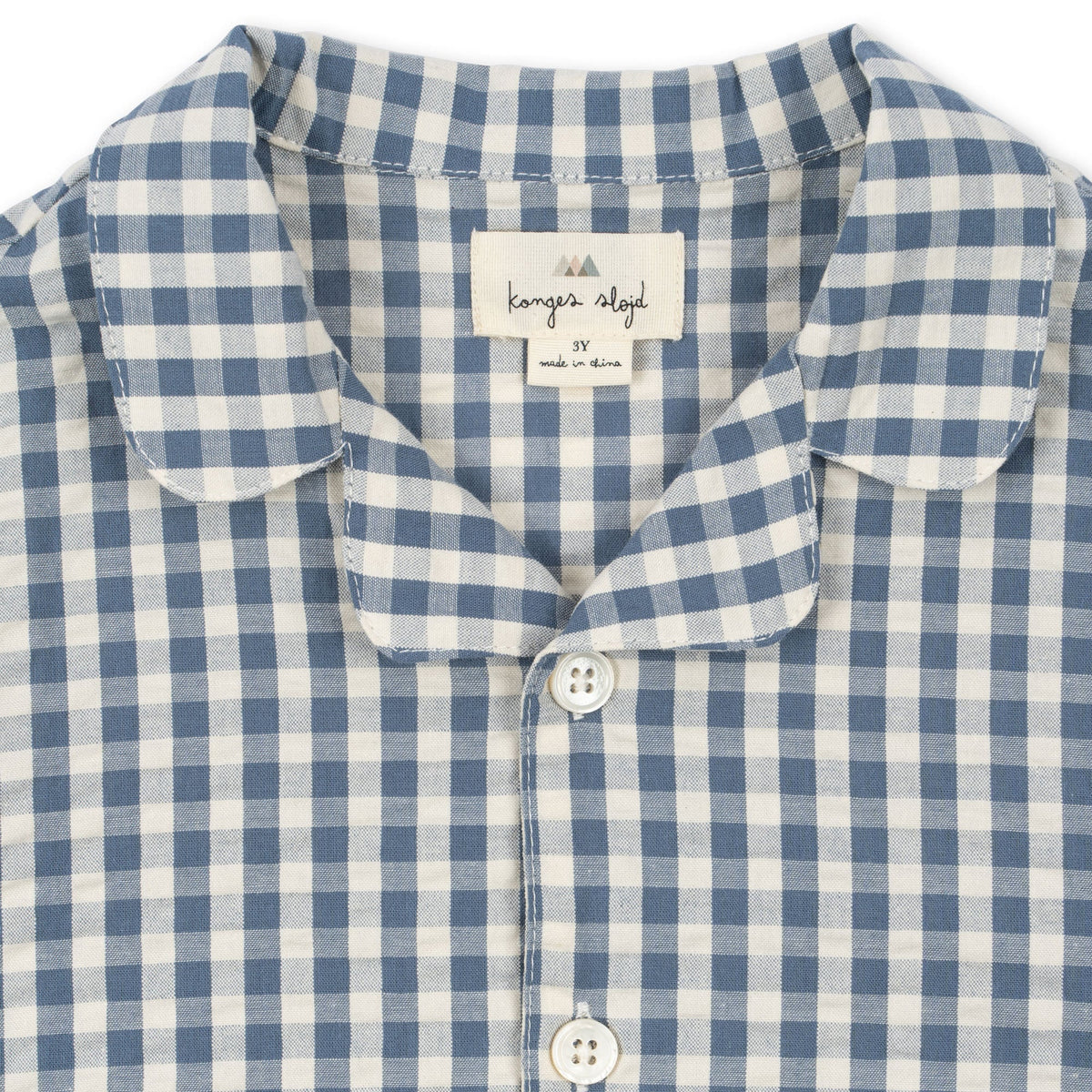 KONGES SLOJD KIM SS SHIRT / CAPTAINS BLUE CHECK