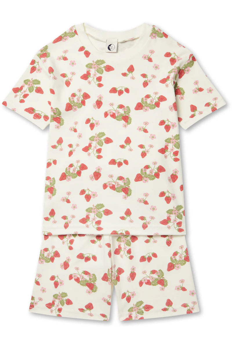 SLEEPY DOE KIDS SHORTIE PAJAMA SET / STRAWBERRY