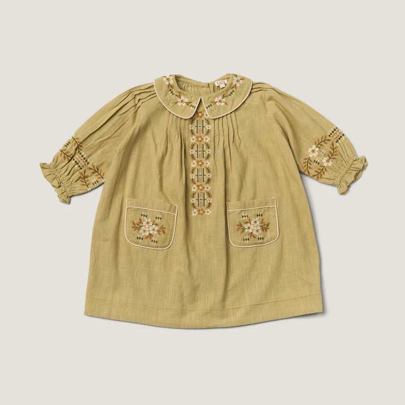 LALI KIDS MARIE DRESS / FADED MOSS