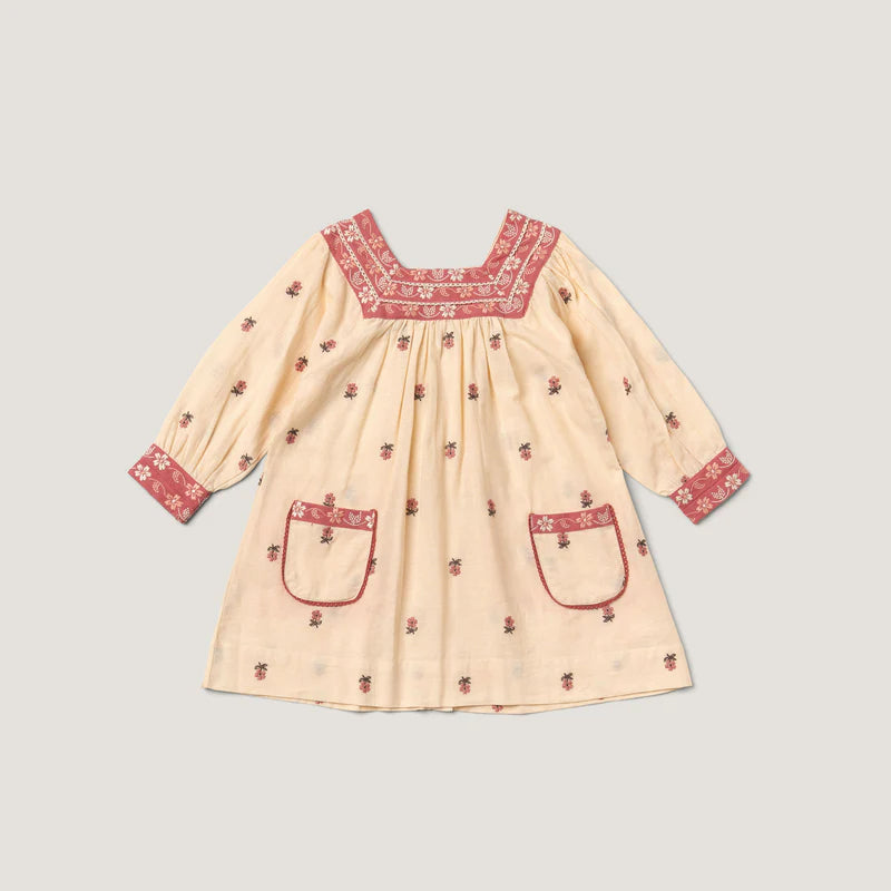 LALI KIDS ADELLE DRESS / PETITE FLOWER EMBROIDERY