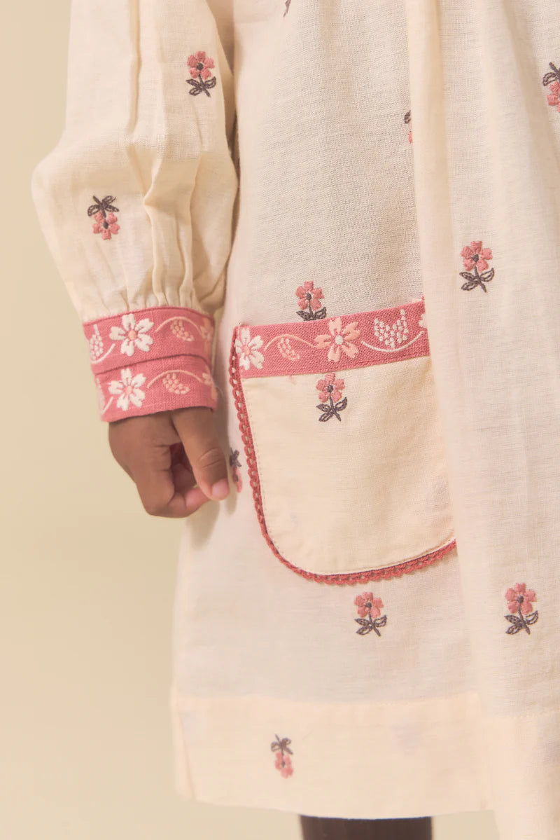 LALI KIDS ADELLE DRESS / PETITE FLOWER EMBROIDERY