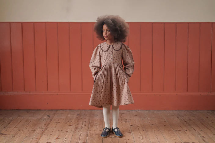 LITTLE COTTON CLOTHES KATIE DRESS / ROSEHIP FLORAL