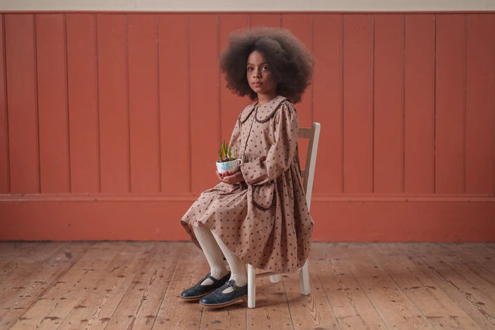 LITTLE COTTON CLOTHES KATIE DRESS / ROSEHIP FLORAL