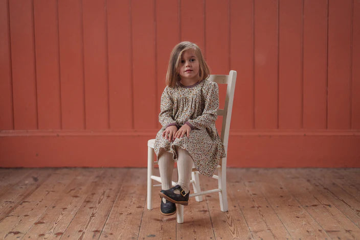 LITTLE COTTON CLOTHES ORGANIC POINTELLE MAYA DRESS / PRAIRIE FLORAL