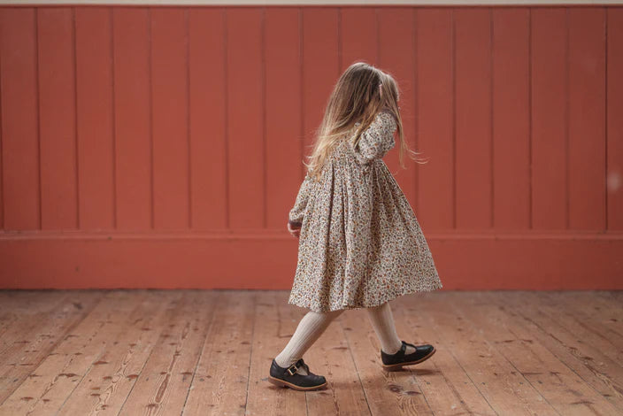 LITTLE COTTON CLOTHES ORGANIC POINTELLE MAYA DRESS / PRAIRIE FLORAL