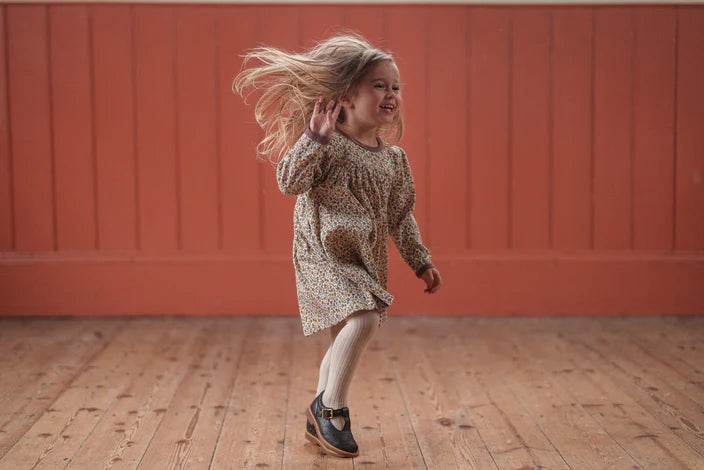 LITTLE COTTON CLOTHES ORGANIC POINTELLE MAYA DRESS / PRAIRIE FLORAL