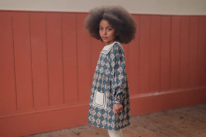 LITTLE COTTON CLOTHES EVA SAILOR DRESS / Harlequin Floral