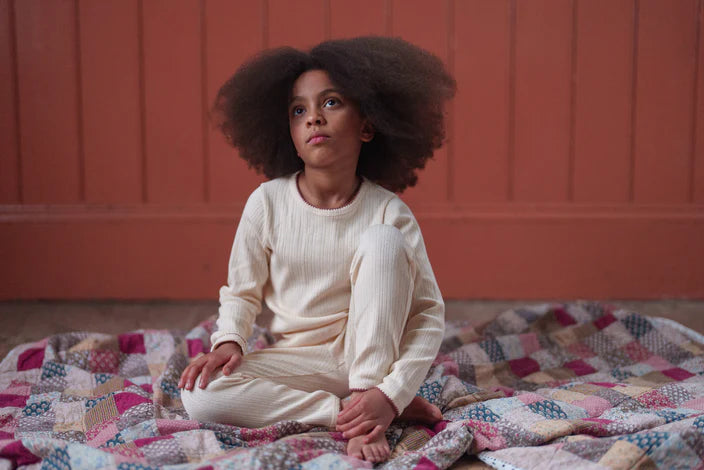LITTLE COTTON CLOTHES POINTELLE PAJAMAS / BUTTERMILK