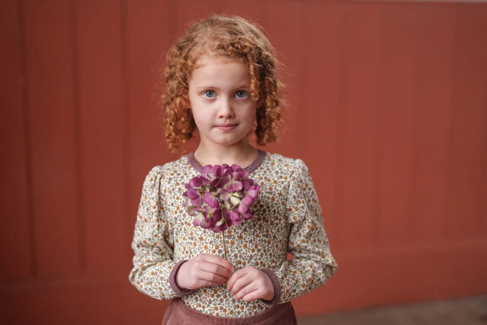 LITTLE COTTON CLOTHES ORGANIC POINTELLE T-SHIRT / PRAIRIE FLORAL