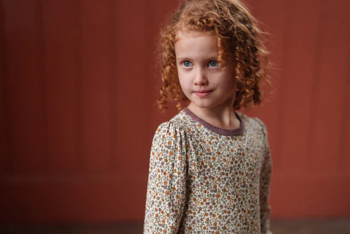 LITTLE COTTON CLOTHES ORGANIC POINTELLE T-SHIRT / PRAIRIE FLORAL