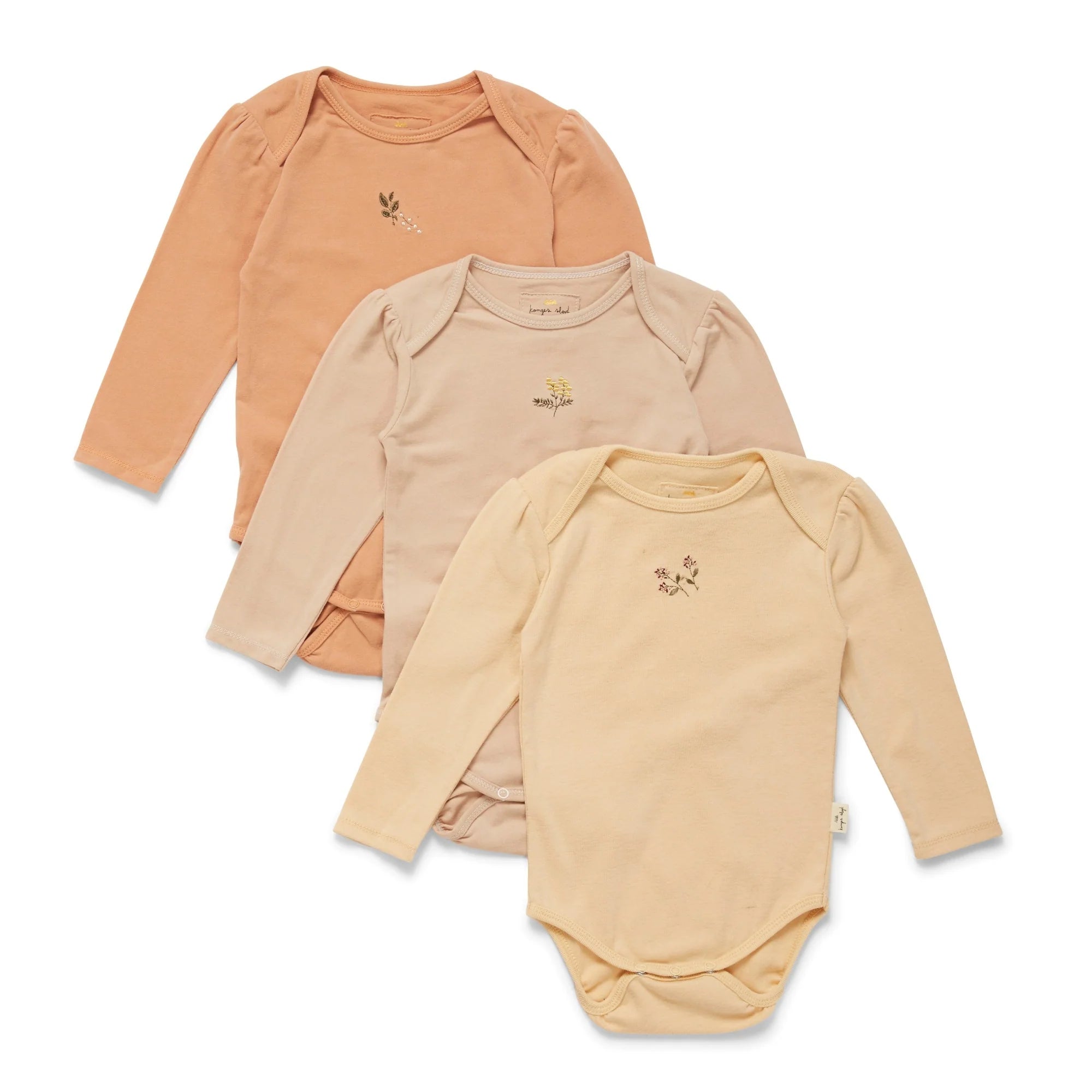 KONGES SLOJD CUE 3 PACK Embroidery Bodysuit | Peach, Moonlight & Mandarin