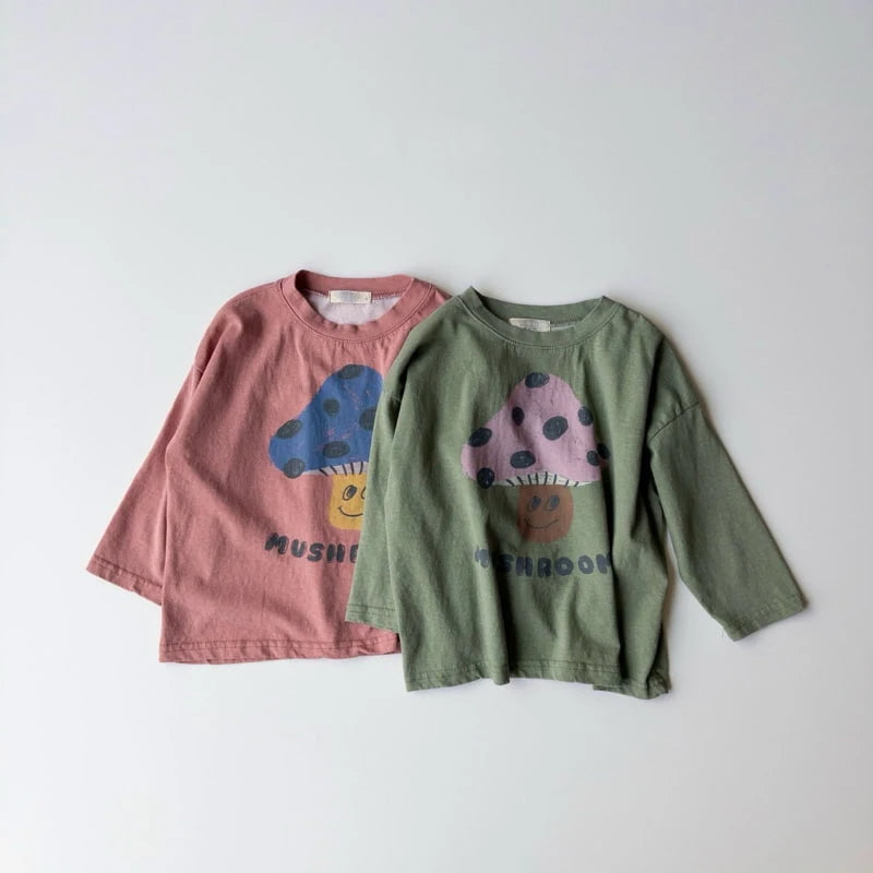 MUSHROOM LONG SLEEVE TEE / FADED ARMY