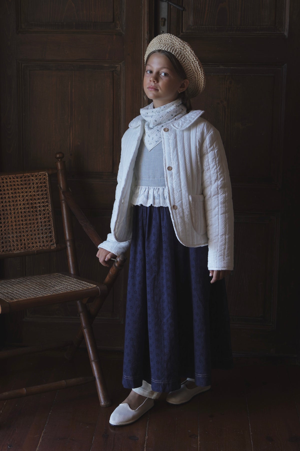 HOUSE OF PALOMA MARION PUFFER JACKET / PAPILLON BRODERIE