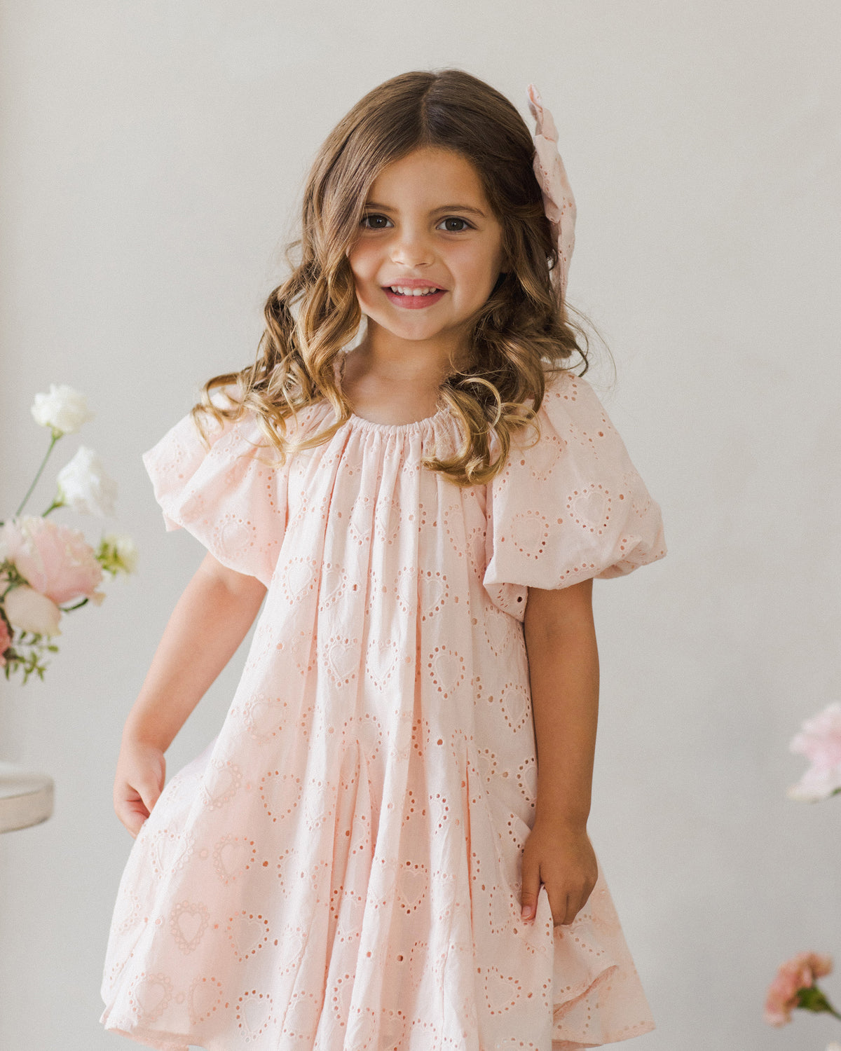 NORALEE MAIA DRESS / BLUSH HEART EYELET