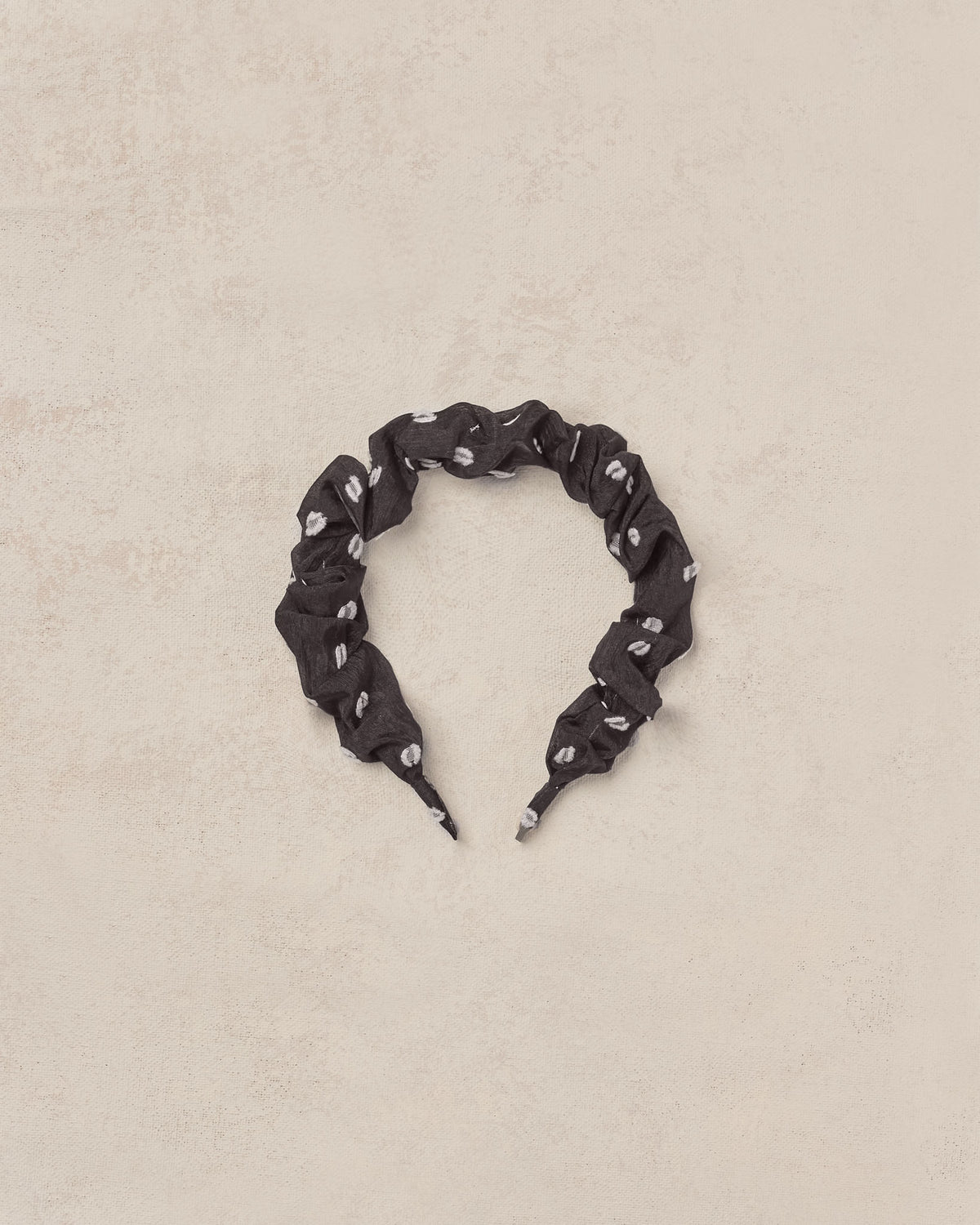 NORALEE GATHERED BRAIDED HEADBAND / BLACK &amp; IVORY DOT