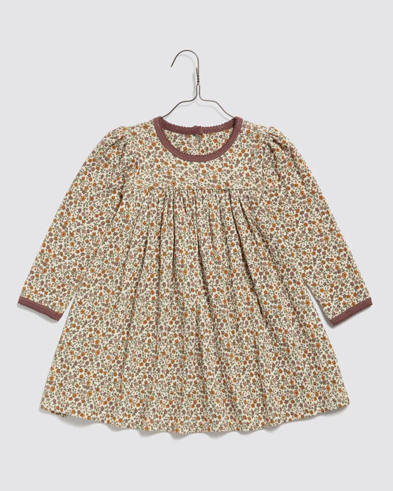 LITTLE COTTON CLOTHES ORGANIC POINTELLE MAYA DRESS / PRAIRIE FLORAL