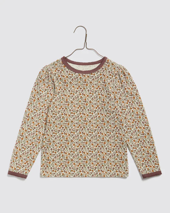 LITTLE COTTON CLOTHES ORGANIC POINTELLE T-SHIRT / PRAIRIE FLORAL